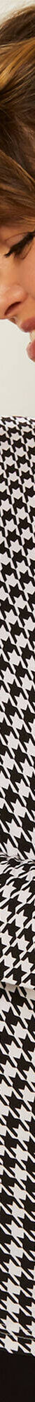 T-shirt col rond imprimé pied-de-poule, stretch (noir / blanc) T-shirt col rond imprimé pied-de-poule, stretch (noir / blanc)